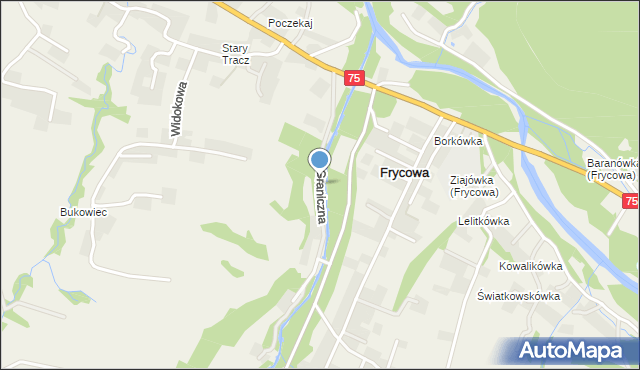 Nawojowa, Graniczna, mapa Nawojowa