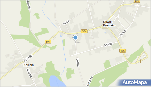 Nowe Kramsko, Gromadzka, mapa Nowe Kramsko