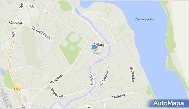 Olecko, Grunwaldzka, mapa Olecko