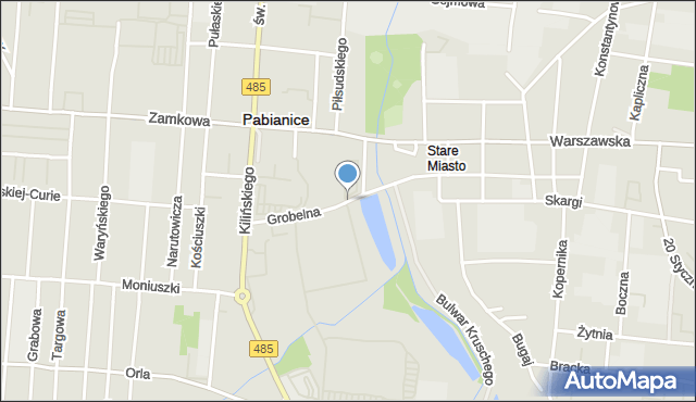 Pabianice, Grobelna, mapa Pabianic