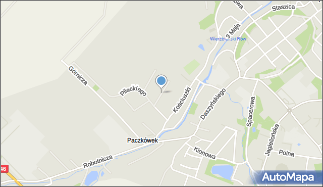 Paczków powiat nyski, Grota-Roweckiego Stefana, gen., mapa Paczków powiat nyski