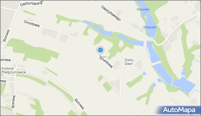 Pielgrzymowice gmina Pawłowice, Gruntowa, mapa Pielgrzymowice gmina Pawłowice