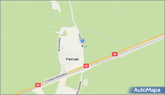Pietrzaki, Graniczna, mapa Pietrzaki