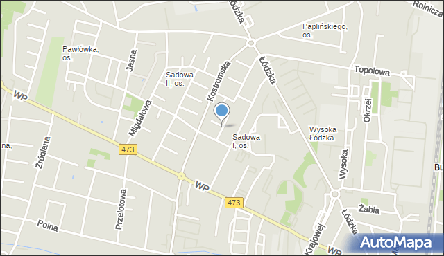 Piotrków Trybunalski, Grabowa, mapa Piotrków Trybunalski