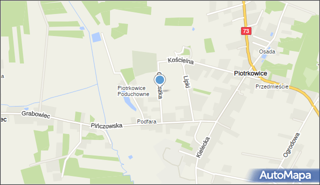 Piotrkowice gmina Chmielnik, Graniczka, mapa Piotrkowice gmina Chmielnik