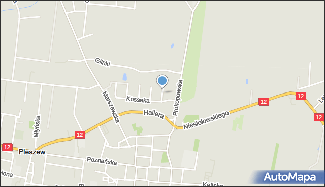 Pleszew, Grottgera Artura, mapa Pleszew