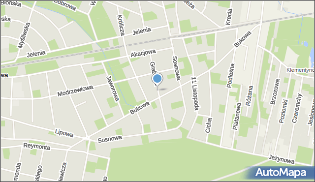 Podkowa Leśna, Grabowa, mapa Podkowa Leśna