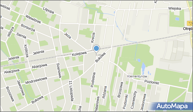 Podkowa Leśna, Graniczna, mapa Podkowa Leśna