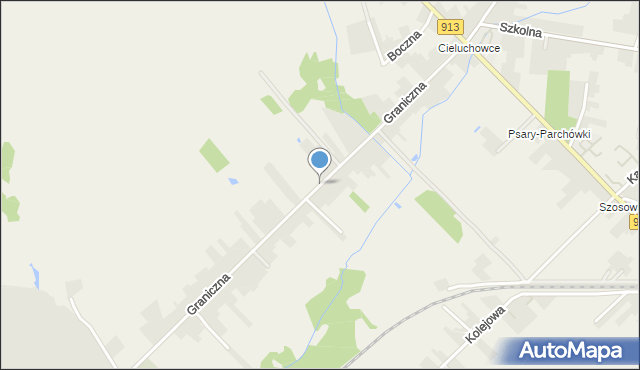 Psary powiat będziński, Graniczna, mapa Psary powiat będziński