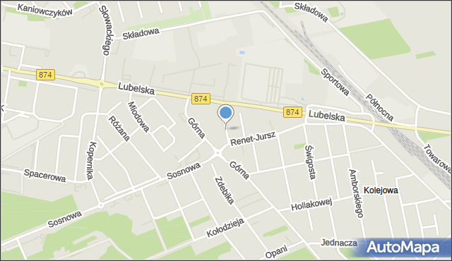 Puławy, Grzebalskiego Bolesława, mapa Puław