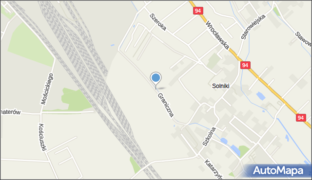 Radwanice gmina Siechnice, Graniczna, mapa Radwanice gmina Siechnice