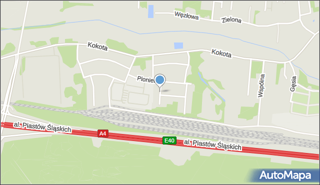 Ruda Śląska, Grottgera Artura, mapa Rudy Śląskiej