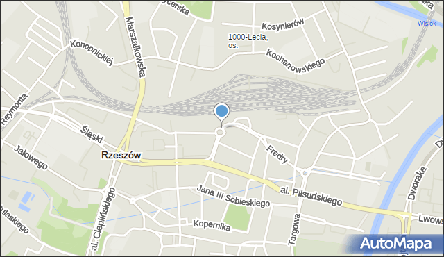 Rzeszów, Grottgera Artura, mapa Rzeszów