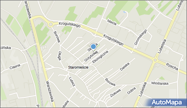 Rzeszów, Grzybowa, mapa Rzeszów