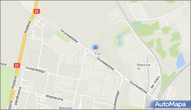 Słupsk, Grunwaldzka, mapa Słupska