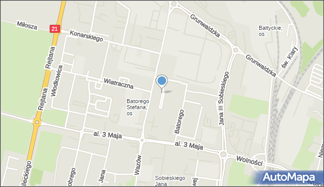 Słupsk, Gryfitki Anny, mapa Słupska