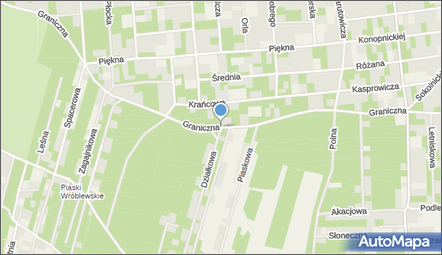 Sokolniki-Las, Graniczna, mapa Sokolniki-Las