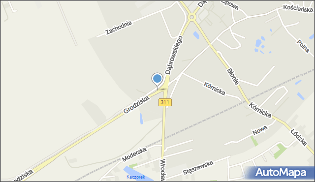 Stęszew, Grodziska, mapa Stęszew