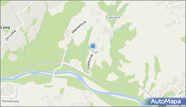 Świnna powiat żywiecki, Granicznik, mapa Świnna powiat żywiecki