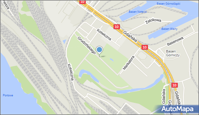 Szczecin, Grudzińskiego Jana, mapa Szczecina