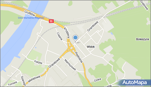 Szczecin, Granitowa, mapa Szczecina