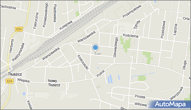 Tłuszcz powiat wołomiński, Grzelaka Antoniego, mapa Tłuszcz powiat wołomiński