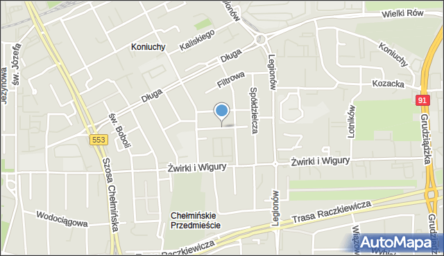 Toruń, Grabowskiego Antoniego, mapa Torunia