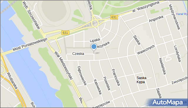 Warszawa, Gruzińska, mapa Warszawy