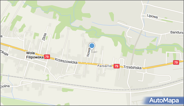 Wola Filipowska, Graniczna, mapa Wola Filipowska