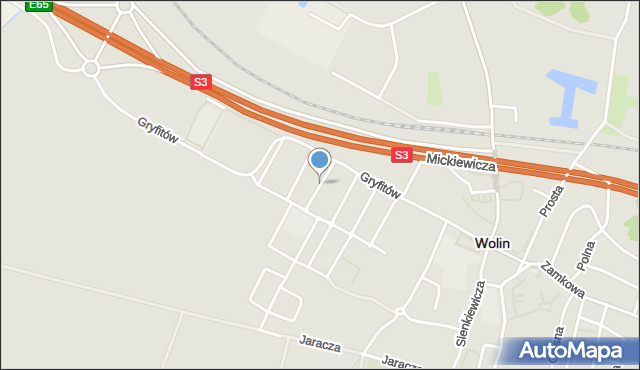 Wolin, Graniczna, mapa Wolin