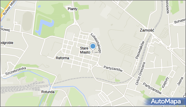 Zamość, Grecka, mapa Zamościa