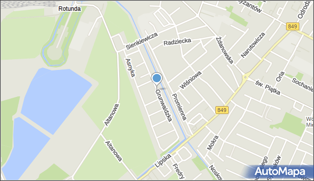 Zamość, Grunwaldzka, mapa Zamościa