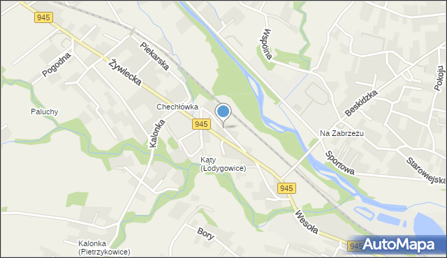 Zarzecze gmina Łodygowice, Graniczna, mapa Zarzecze gmina Łodygowice