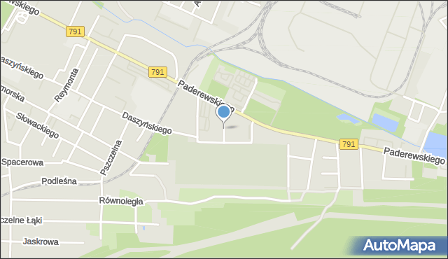 Zawiercie, Grzybowa, mapa Zawiercie