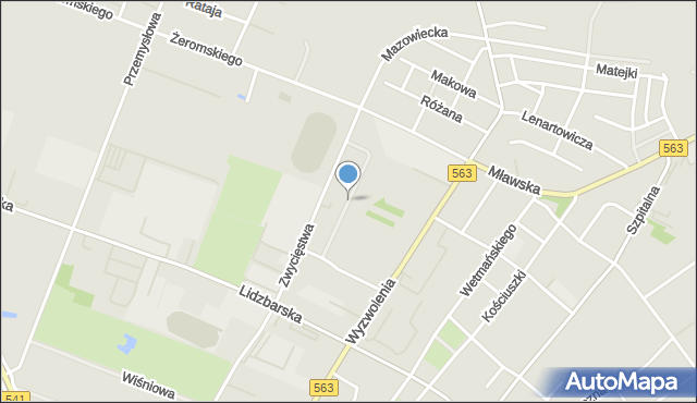 Żuromin, Grunwaldzka, mapa Żuromin