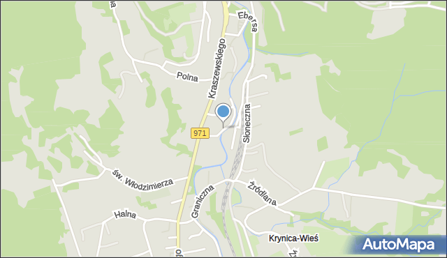 Krynica-Zdrój, Gurgacza Władysława, ks., mapa Krynica-Zdrój