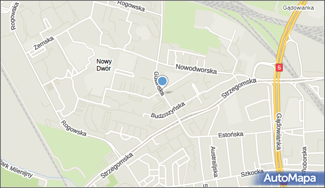 Wrocław, Gubińska, mapa Wrocławia