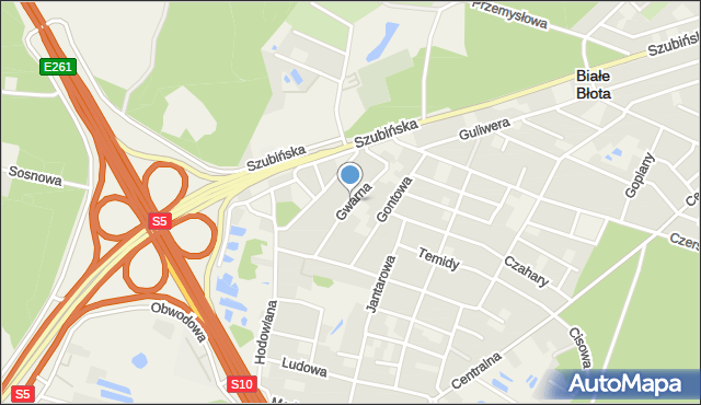 Białe Błota powiat bydgoski, Gwarna, mapa Białe Błota powiat bydgoski