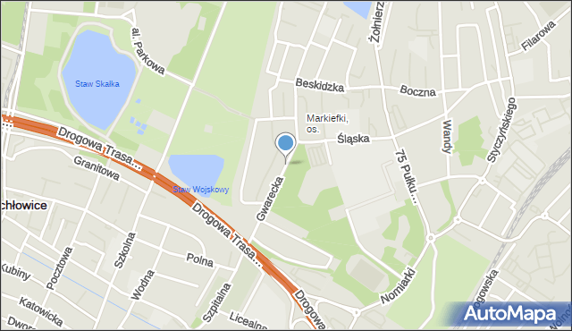 Chorzów, Gwarecka, mapa Chorzów