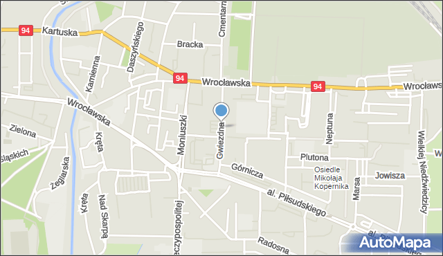 Legnica, Gwiezdna, mapa Legnicy