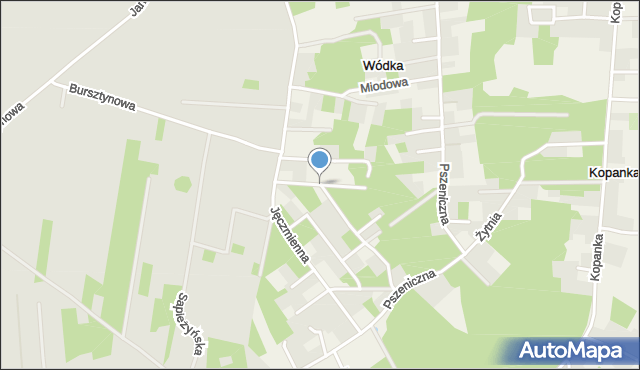 Wódka gmina Nowosolna, Gwiaździsta, mapa Wódka gmina Nowosolna