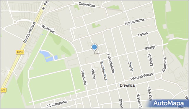 Ząbki powiat wołomiński, Gwiaździsta, mapa Ząbki powiat wołomiński