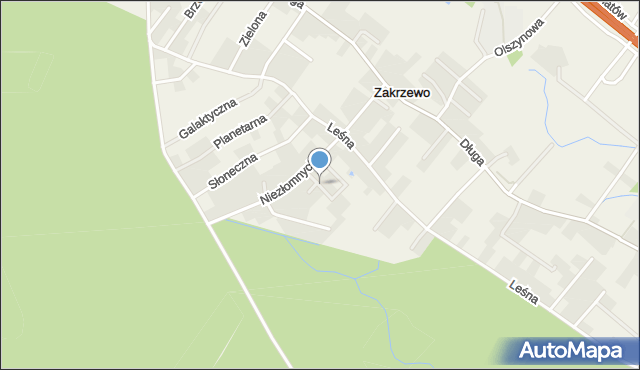 Zakrzewo gmina Dopiewo, Gwiaździsta, mapa Zakrzewo gmina Dopiewo