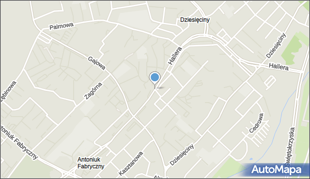 Białystok, Hallera Józefa, gen., mapa Białegostoku