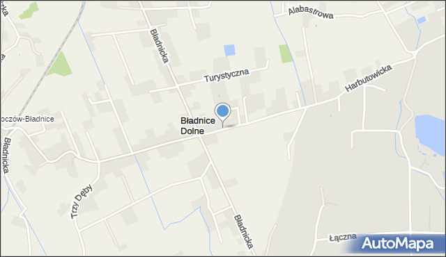 Bładnice Dolne, Harbutowicka, mapa Bładnice Dolne