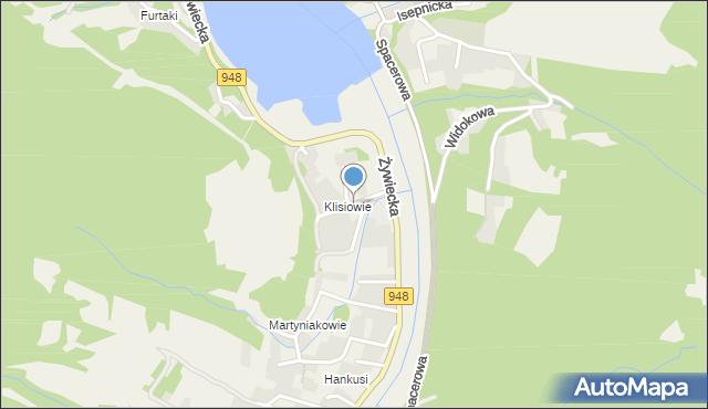 Czernichów powiat żywiecki, Handlowa, mapa Czernichów powiat żywiecki