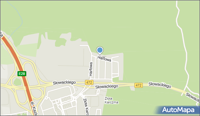 Gdańsk, Harfowa, mapa Gdańska