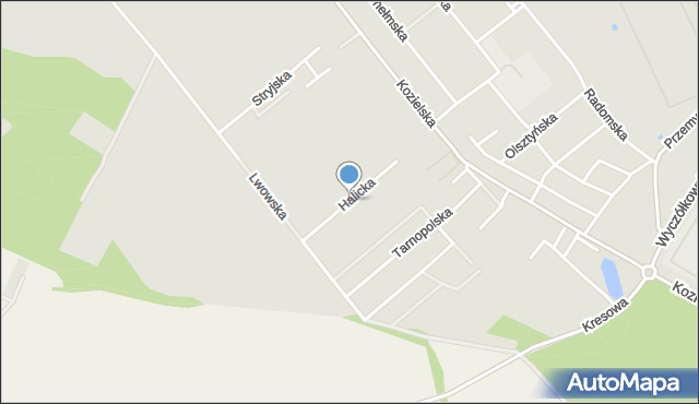 Gliwice, Halicka, mapa Gliwic
