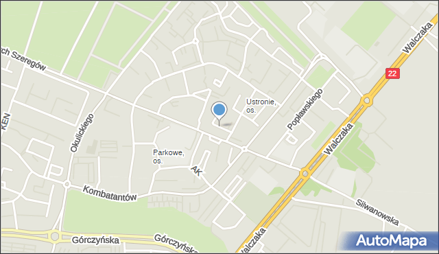 Gorzów Wielkopolski, Hallera Józefa, gen., mapa Gorzów Wielkopolski