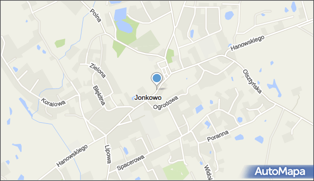 Jonkowo, Hanowskiego Jana, ks., mapa Jonkowo